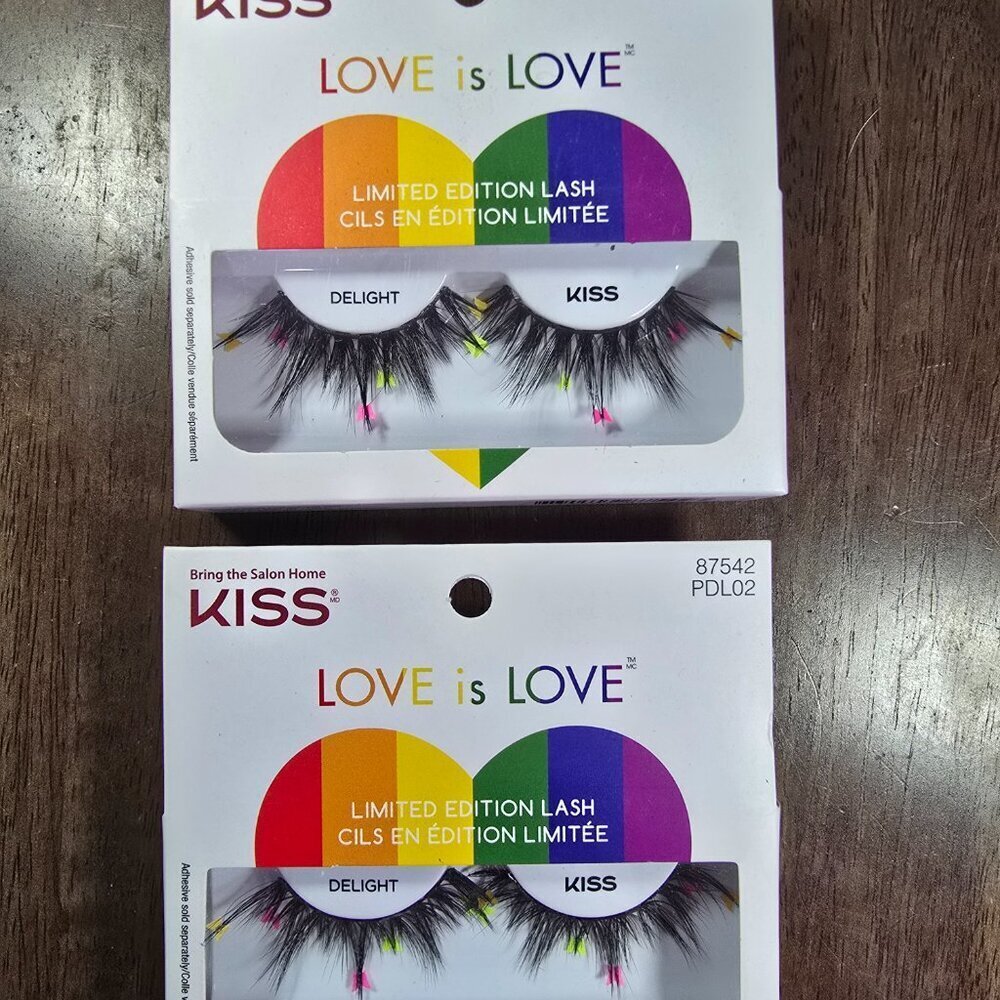 4 Pack - KISS 'Love is Love' Limited Edition Pride False Eyelashes ‘Delight’ - Picture 5 of 5